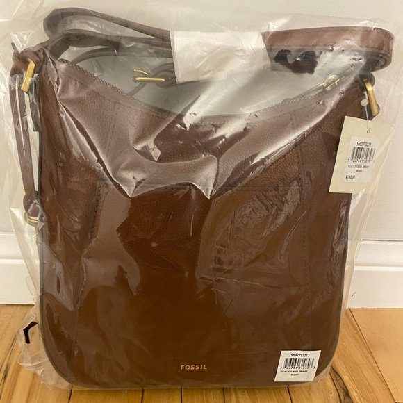 COPY - COPY - FOSSIL Brand New with Tags Genuine Leather Crossbody Brown Bag - Picture 5 of 6